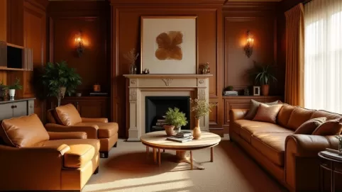 Brązowy salon jakie dodatki